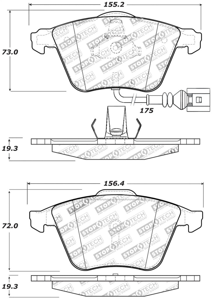 Stoptech 309.11110 FITS:StopTech Performance 08-13 Audi TT Quattro / 12 VW Golf R Front Brake Pads Brake Pads Performance