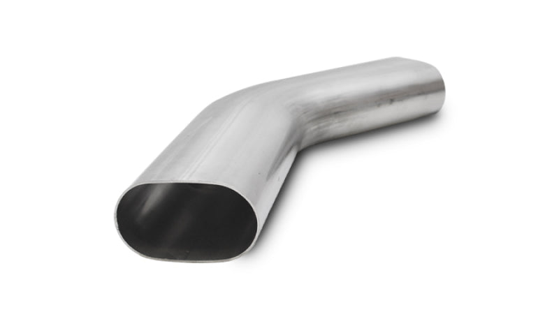Vibrant 13189 FITS: 3in Oval (Nominal Size) T304 SS 45 deg Mandrel Bend 6in x 6in leg lengths Steel Tubing