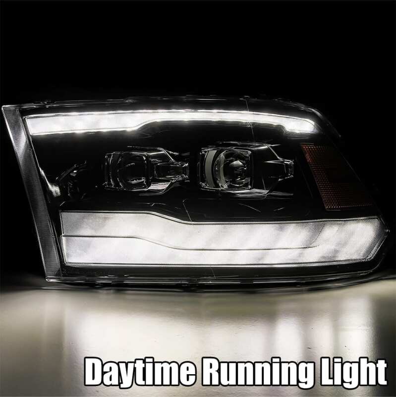 AlphaRex 880593 FITS: 09-18 Dodge Ram 1500HD PRO-Series Proj Headlights Plank Style Black w/Seq Signal/Smoked DRL Headlights