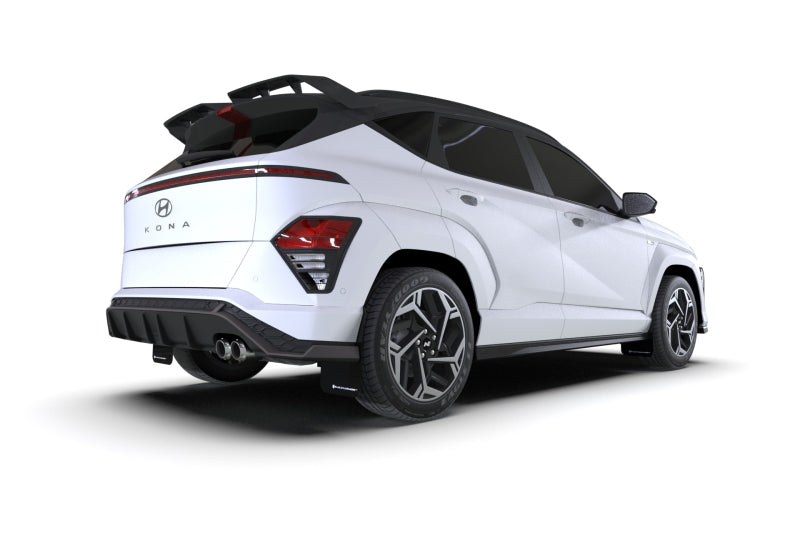 Rally Armor MF103-UR-BLK-WH FITS: 24-25 Hyundai Kona N Line Black UR Mud Flap White Logo Mud Flaps