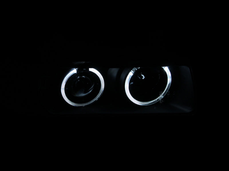 ANZO 121325 FITS: 1992-1998 BMW 3 Series E36 Projector Headlights w/ Halo Black G2 1 pc Headlights