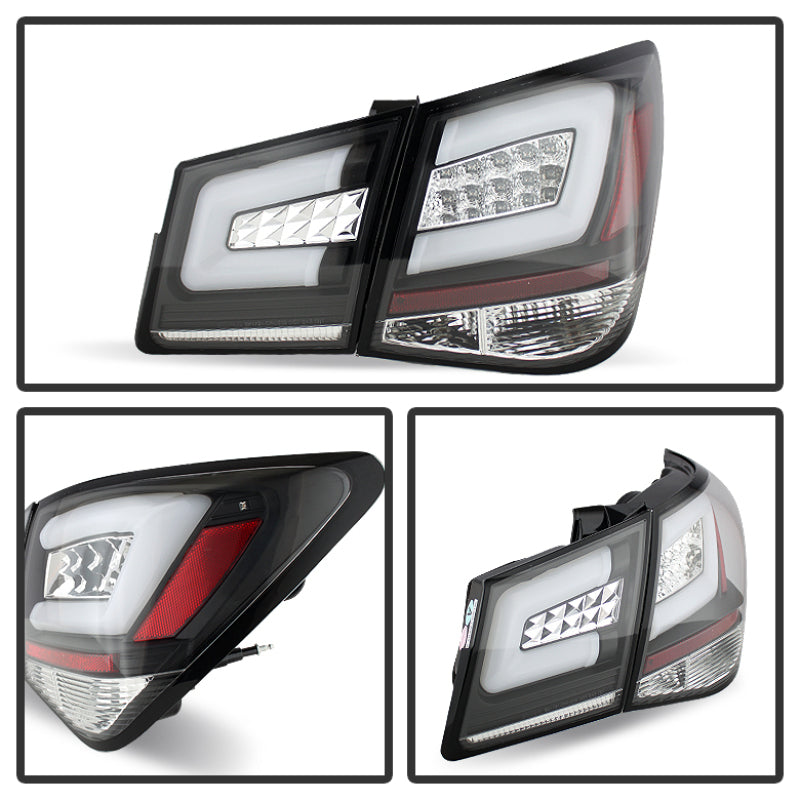 SPYDER 5076595 FITS: Chevy Cruze 2011-2014 Light Bar LED Tail Lights Black ALT-YD-CCRZ11-LBLED-BK Tail Lights