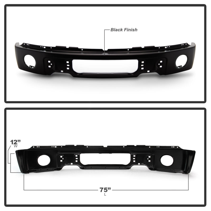 SPYDER 9948459 FITS: Ford F150 09-14 w/Fog Light Hole Front Bumper Black (OEM # 9L3Z17757DPTM) Bumper Accessories