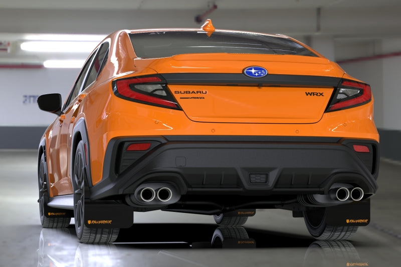 Rally Armor MF92-UR-BLK/OR-X FITS: 22-25 Subaru WRX Black UR Mud Flap Altered Font Orange Logo Mud Flaps