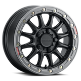 Raceline A14GR-51012+25 FITS: A14GR Alpha 15x7in/5x114.3 BP/25mm Offset/68mm Bore Gunmetal & Red Ring Beadlock Wheel Wheels Cast