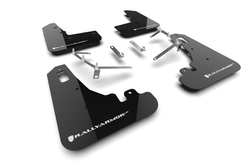 Rally Armor MF99-UR-BLK-WH FITS: 22-25 Subaru BRZ / Toyota GR86 Black UR Mud Flap w/White Logo Mud Flaps
