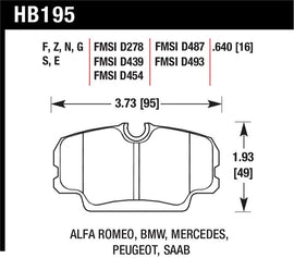 Hawk Performance HB195E.640 FITS:Hawk 84-4/91 BMW 325 (E30) Blue 9012 Race Front Brake Pads Brake Pads Racing