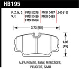 Hawk Performance HB195E.640 FITS:Hawk 84-4/91 BMW 325 (E30) Blue 9012 Race Front Brake Pads Brake Pads Racing