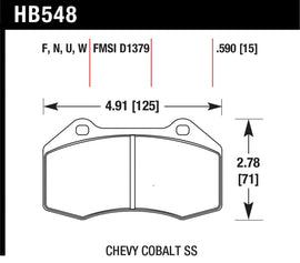 Hawk Performance HB548B.510 FITS: -Hawk 08-10 Chevrolet Cobalt / HHR HPS 5.0 Front Brake Pads Brake Pads Performance