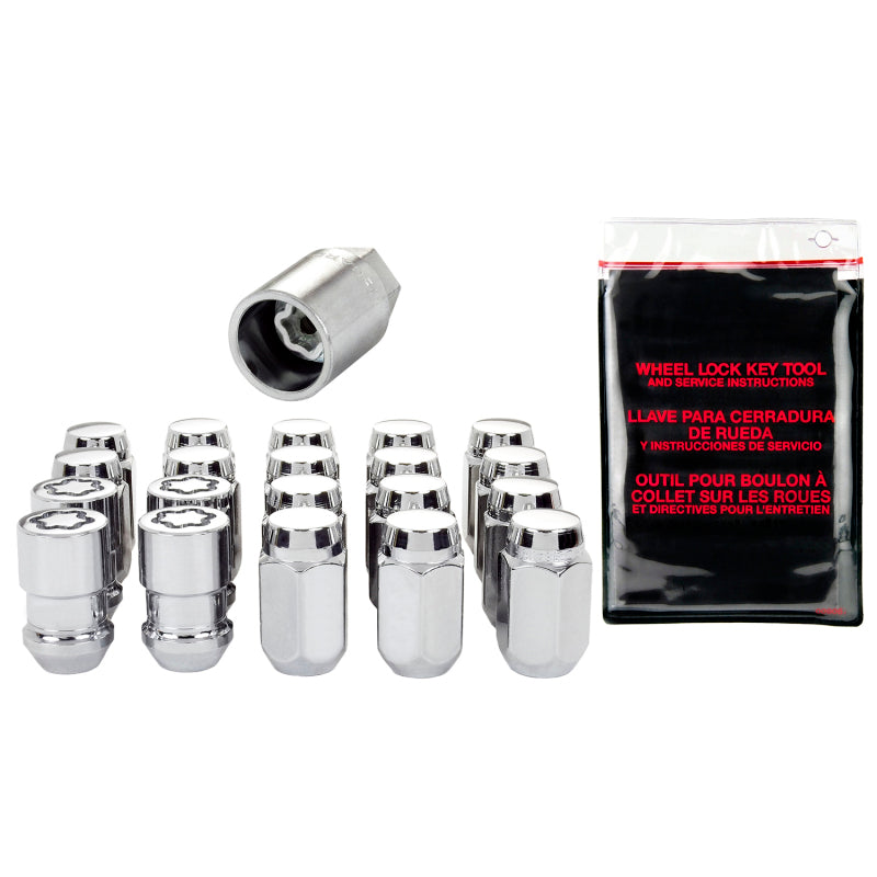 McGard 84557 FITS: 5 Lug Hex Install Kit w/Locks (Cone Seat Nut) M12X1.5 / 13/16 Hex / 1.5in. Length Chrome Lug Nuts