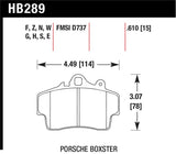 Hawk 97-08 Porsche Boxster / 07-08 Cayman w/ Iron Discs HT-10 Front Race Brake Pads