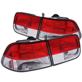 ANZO 221222 FITS: 1996-2000 Honda Civic Taillights Red/Clear Tail Lights