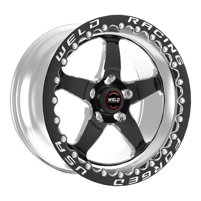 Weld 71MB510B75F FITS: S71 15x10.33 / 5x4.75 BP / 7.5in. BS Black Wheel (Medium Pad) Black Single Beadlock MT Wheels Forged