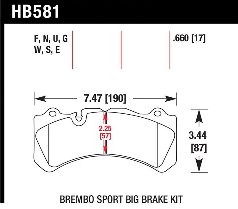 Hawk Performance HB581U.660 FITS: Hawk 09 Nissan GT-R R35 Brembo DTC-70 Race Front Brake Pads Brake Pads Racing