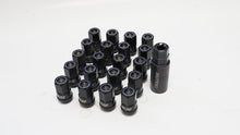 Load image into Gallery viewer, Wheel Mate HR3806TU FITS: Muteki HR38 Open End Lug Nuts 12x1.50 Titanium Chrome / Blue Ring Lug Nuts
