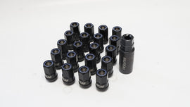 Wheel Mate HR3806TU FITS: Muteki HR38 Open End Lug Nuts 12x1.50 Titanium Chrome / Blue Ring Lug Nuts