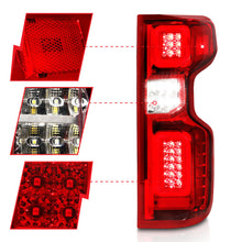 Load image into Gallery viewer, ANZO 311419 FITS: 19-21 Chevy Silverado Work Truck Full LED Taillights Chrome Housing Red Lens G2(w/C light Bars) Tail Lights