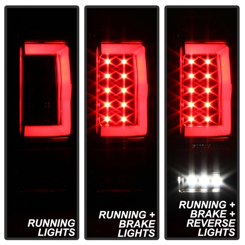 SPYDER 5084170 FITS: 04-08 Ford F-150 Projector Tail Lights Light Bar DRL LED Black ALT-YD-FF15004V2-LBLED-BK Headlights