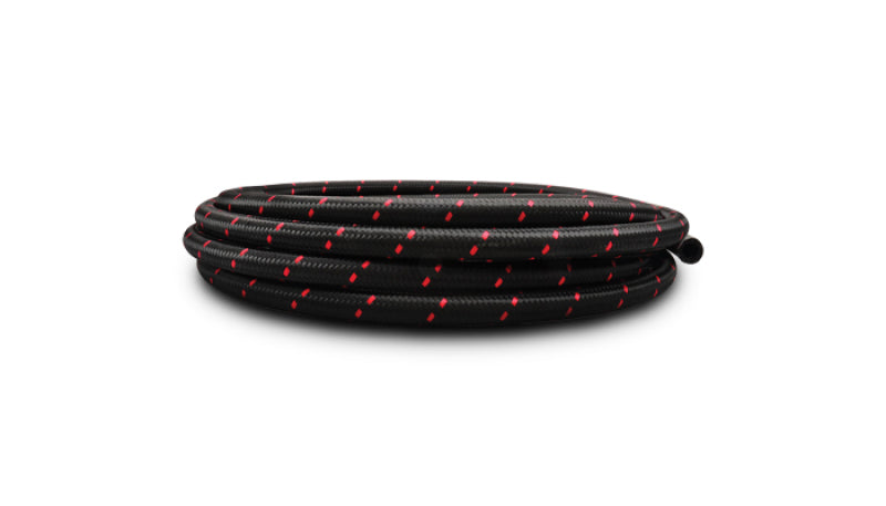 Vibrant 11988R FITS: -8 AN Two-Tone Black/Red Nylon Braided Flex Hose (5 foot roll) Hoses