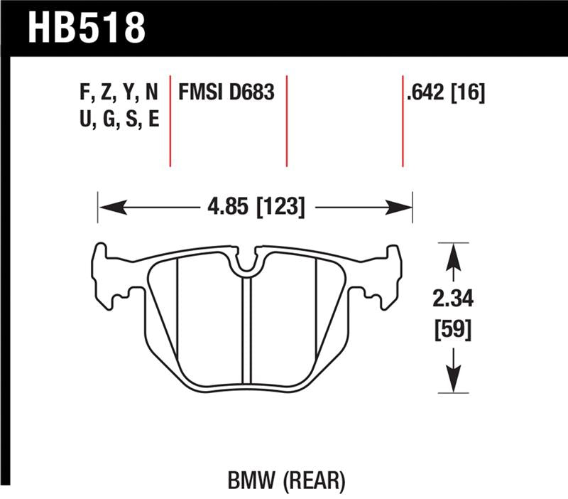 Hawk Performance HB518N.642 FITS:Hawk HP+ Street Brake Pads Brake Pads Performance