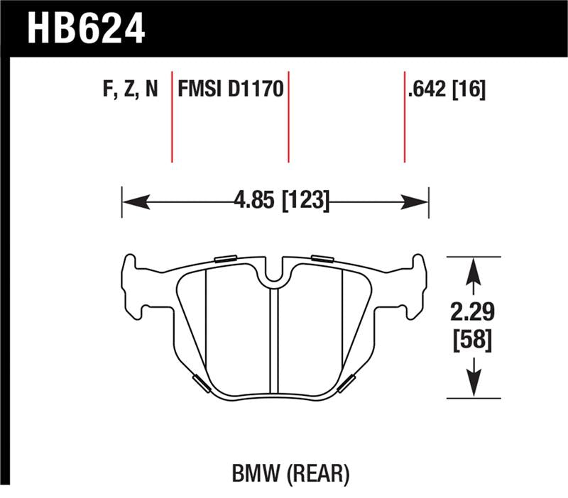 Hawk Performance HB624N.642 FITS:Hawk 06 BMW 330i/330xi / 07-09 335i / 07-08 335xi / 09 335d / 08-09 328i HP+ Street Rear Brake Pads Brake Pads Performance