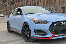 Load image into Gallery viewer, Rally Armor MF57-UR-BLK/WH FITS: 19-22 Hyundai Veloster N Black UR Mud Flap w/ White Logo Mud Flaps