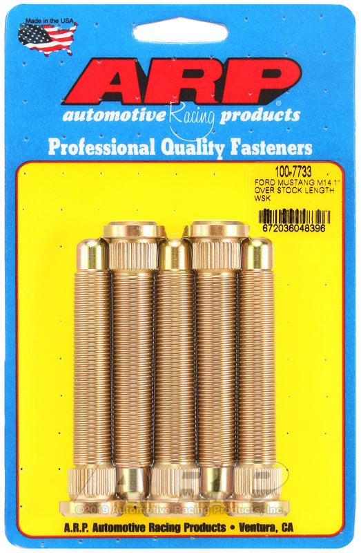 ARP 100-7733 FITS: 2015 Ford Mustang M14 1in Over Stock Length Wheel Stud Kit Wheel Studs