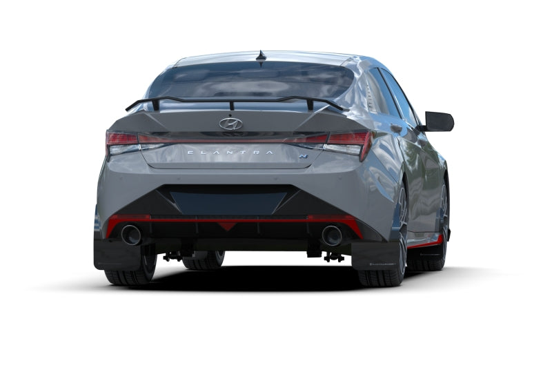 Rally Armor MF79-UR-BLK-RD FITS: 22-23 Hyundai Elantra N & N Line Black UR Mud Flap w/Red Logo Mud Flaps