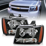 ANZO 111392 FITS: 2007-2014 Chevrolet Tahoe/Suburban Crystal Headlights Black Headlights