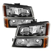 Load image into Gallery viewer, SPYDER 5069801 FITS:xTune Chevy Silverado 2500HD 03-06 Crystal Headlights w/ Bumper Lights Black HD-JH-CSIL03-AM-BK-SET Headlights