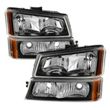 SPYDER 5069801 FITS:xTune Chevy Silverado 2500HD 03-06 Crystal Headlights w/ Bumper Lights Black HD-JH-CSIL03-AM-BK-SET Headlights