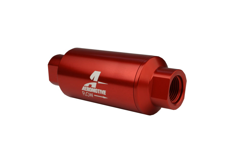 Aeromotive 12335 FITS: In-Line Filter AN-10 size 40 Micron SS Element Red Anodize Finish Fuel