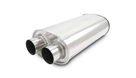 Vibrant 10536 FITS: Universal Streetpower 3in Stainless Steel Dual In-Out Oval Muffler Muffler