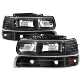 SPYDER 5064219 FITS:xTune Chevy Tahoe 00-06 Amber Crystal Headlights w/ Bumper Lights Black HD-JH-CSIL99-SET-AM-BK Headlights