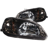 ANZO 121234 FITS: 1999-2000 Honda Civic Crystal Headlights Gun-Metal Gray Headlights