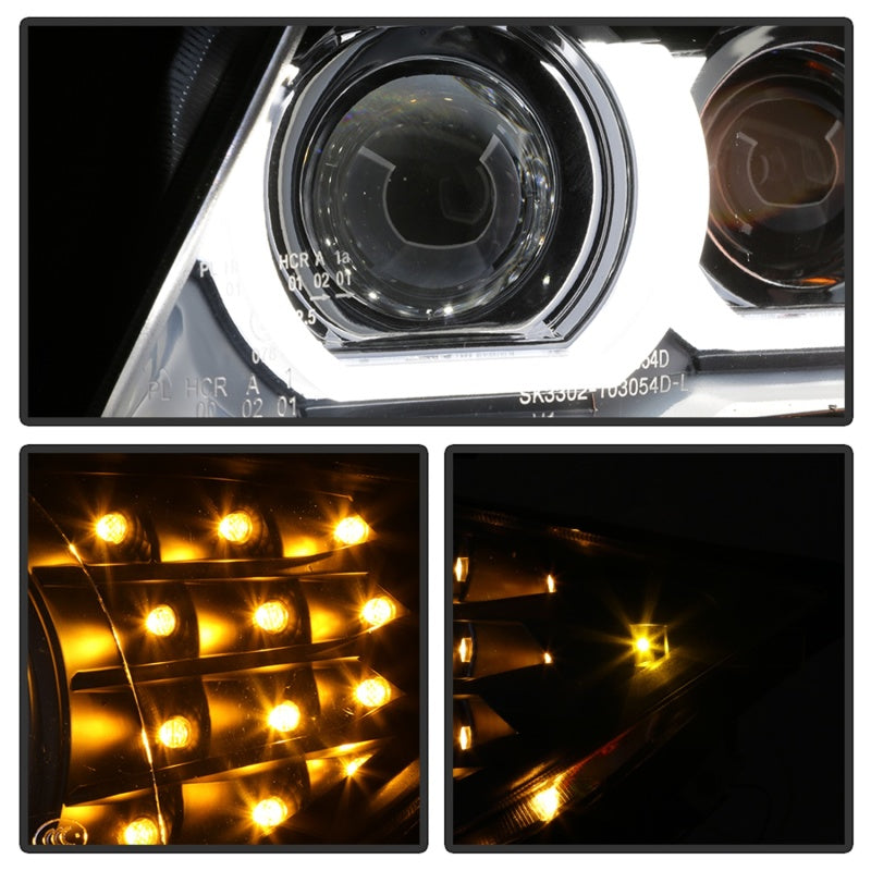 SPYDER 5086495 FITS: 09-12 BMW E90 3-Series 4DR HID w/ AFS Only LED Turn Black PRO-YD-BMWE9009-AFSHID-BK Headlights