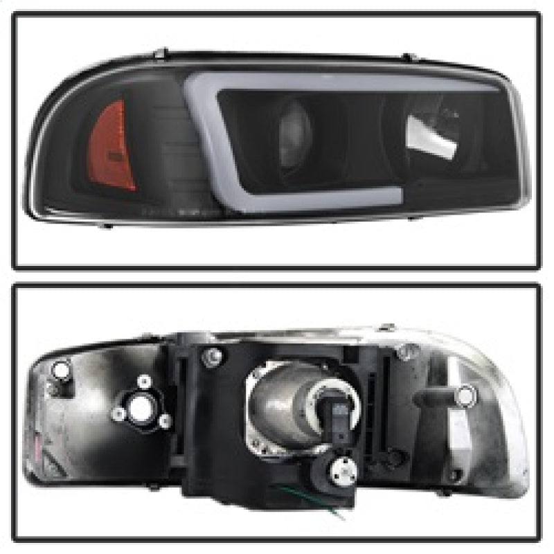 SPYDER 5084521 FITS: GMC Sierra 1500/2500/3500 99-06 V2 Projector Headlights DRL Black PRO-YD-CDE00V2-LB-BK Headlights