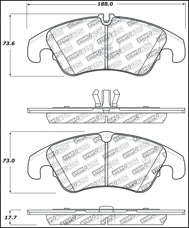 Stoptech 309.13220 FITS:StopTech Performance 08-10 Audi A5 / 10 S4 / 09-10 Audi A4 (except Quattro) Front Brake Pads Brake Pads Performance