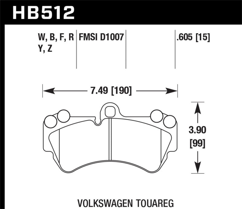 Hawk Performance HB512F.605 FITS:Hawk HPS Street Brake Pads Brake Pads Performance