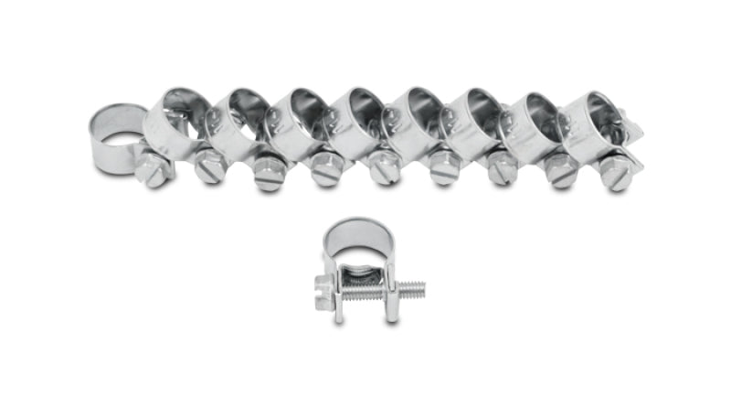 Vibrant 12236 FITS: Inj Style Mini Hose Clamps 13-15mm clamping range Pack of 10 Zinc Plated Mild Steel Clamps