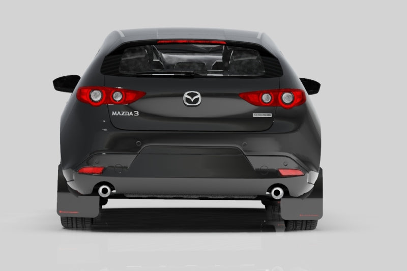 Rally Armor MF61-UR-RD/WH FITS: 19-25 Mazda3 Hatchback Red UR Mud Flap w/White Logo Mud Flaps