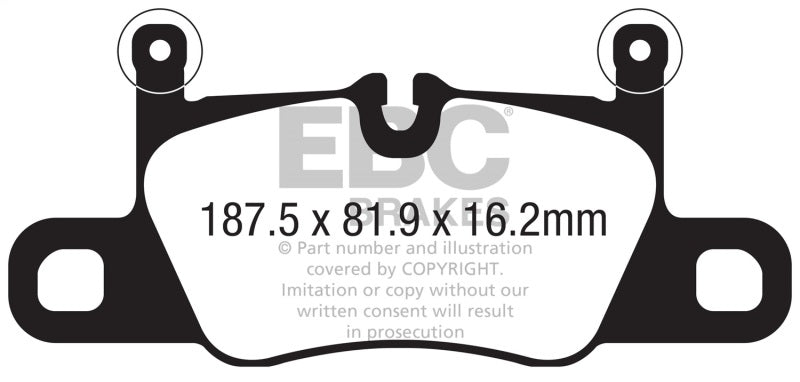 EBC DP52371NDX FITS: 2016+ Porsche 911 (991/2 w/Cast Iron Rotors) 3.0TT Carrera Bluestuff Rear Brake Pads Brake Pads Racing