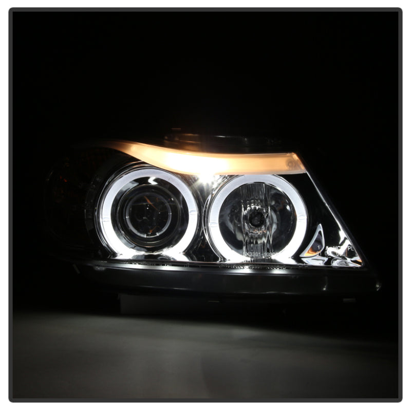 SPYDER 5009029 FITS: BMW E90 3-Series 06-08 (4 dr) Proj LED Halo Amber Reflctr Rplc Bulb Smke PRO-YD-BMWE9005-AM-S Headlights