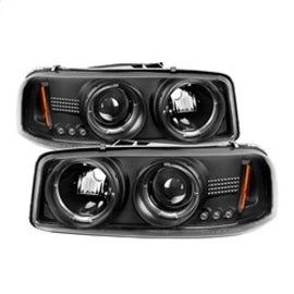 SPYDER 5009357 FITS: GMC Sierra 1500/2500/3500 99-06 Projector Headlights LED Halo LED Black PRO-YD-CDE00-HL-BK Headlights