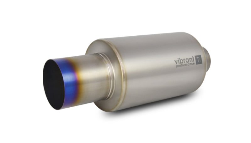 Vibrant 17562 FITS: Titanium Muffler w/Straight Cut Burnt Tip 3in. Inlet / 3in. Outlet Muffler