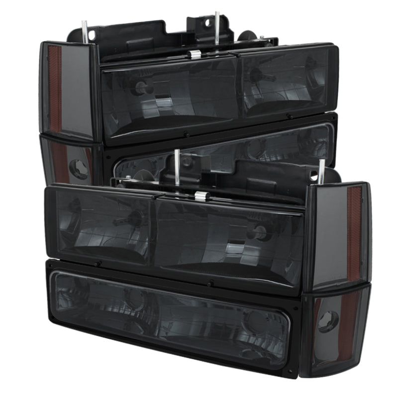 SPYDER 5073525 FITS:xTune GMC Yukon 92-93 Crystal Headlights w/ Corner & Bumper Smoke HD-JH-GMCCK88-AM-SM-SET Headlights