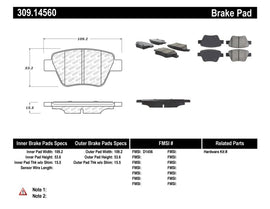 Stoptech 309.14560 FITS:StopTech Performance Volkswagen Rear Brake Pads Brake Pads Performance