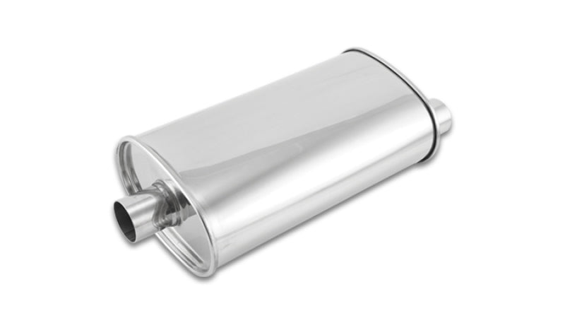 Vibrant 1104 FITS: StreetPower Oval Muffler 2in Inlet/Dual Outlet (Center In Offset Out) Muffler