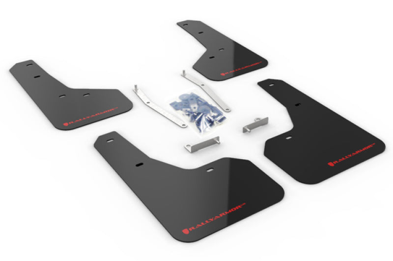 Rally Armor MF52-UR-BLK/RD FITS: 19-21 Subaru Forester Black UR Mud Flap w/ Red Logo Mud Flaps