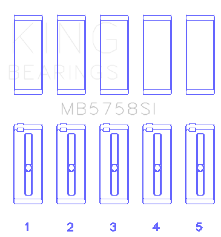 King Engine Bearings MB5758SI FITS: King 2007 Mini Cooper (Size STD) Main Bearing Set Bearings